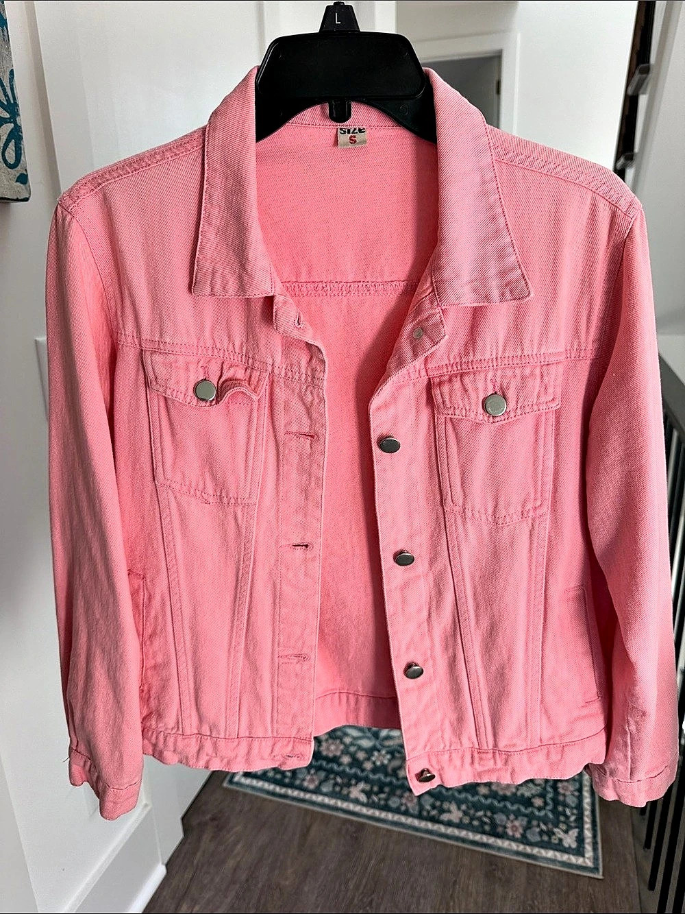 Pink Jean Jacket Size Small Like New